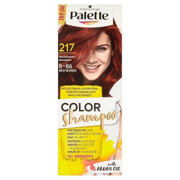 Schwarzkopf Palette Color Shampoo, 217 Mahagónový farba na vlasy 1 ks - 5-86