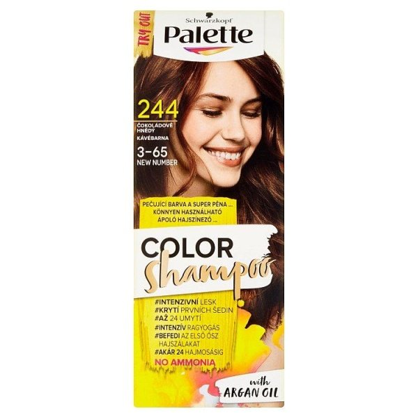 Schwarzkopf Palette Color Shampoo, 244 Čokoládovohnedý farba na vlasy 1 ks - 3-65