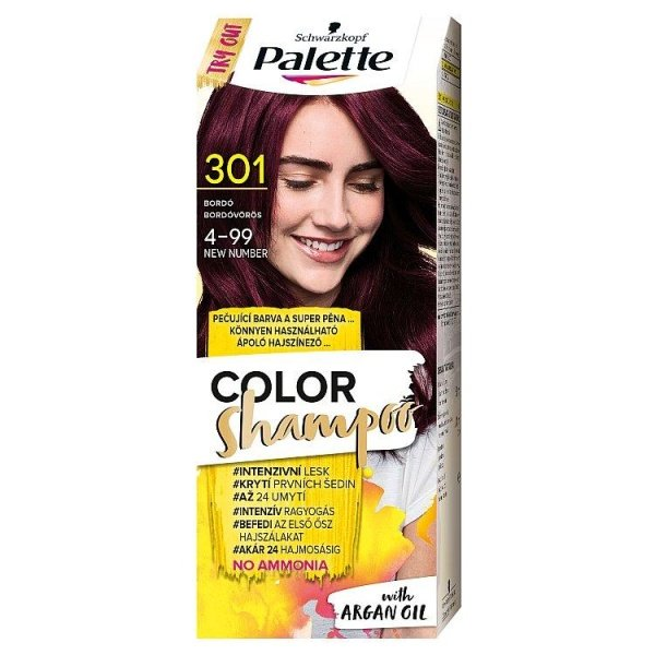Schwarzkopf Palette Color Shampoo, 301 Bordó farba na vlasy 1 ks - 4-99