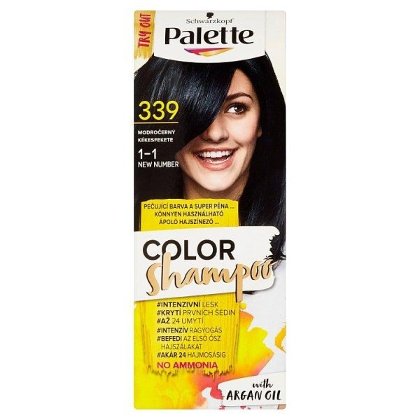 Schwarzkopf Palette Color Shampoo, 339 Modročierny farba na vlasy 1 ks - 1-1