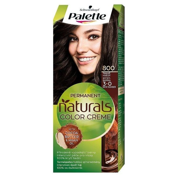 Palette Naturals Color Creme, farba na vlasy 3-0 (800) Tmavohnedý 1ks - 3-0