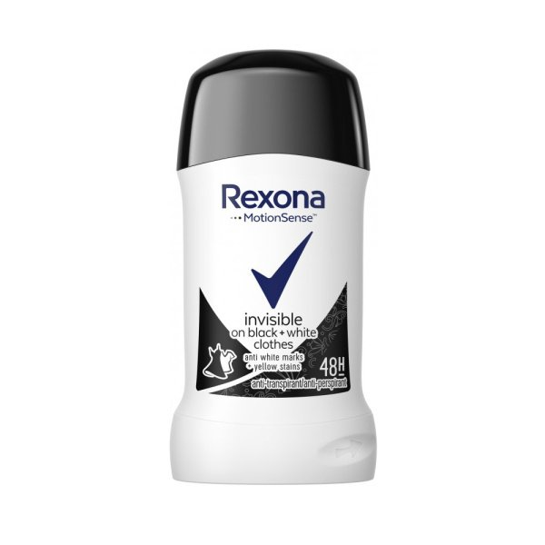 REXONA Invisible Black + White tuhý antiperspirant 40 ml - Black + White