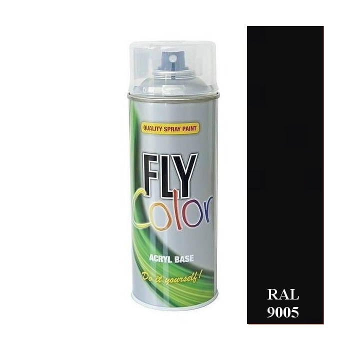 FLY COLOR MATT RAL 9005- čierna matná, akrylová farba v spreji 400 ml