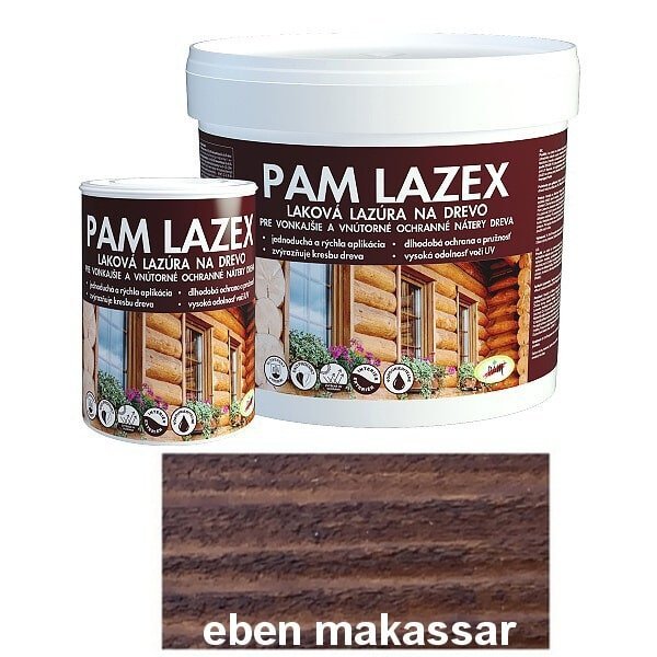 PAM LAZEX Lazúrovací lak na drevo - eben makassar 0,7l - eben makassar
