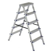Obojstranný schodíkový rebrík DHR 1405, 5+5 stupňov