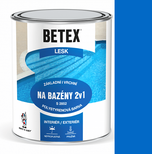 BETEX 2v1 na bazény S2852 Lesk - 0440 Modrá tmavá 4 kg - 4kg