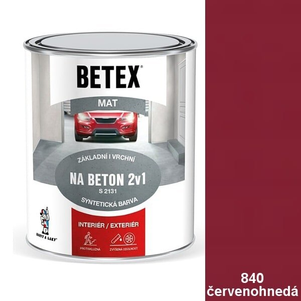 Betex 2v1 na betón 0840 červenohnedá 0,8 kg - 0,8kg