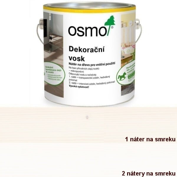 OSMO 3186 Dekoračný vosk intenzívny biely mat 0,75 l, 0,75l