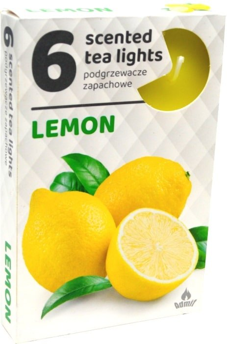 Vonné čajové sviečky Lemon, s vôňou citrónu 6 ks