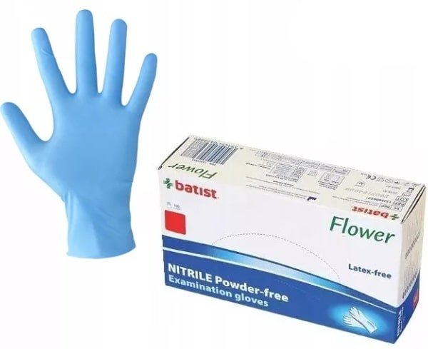 Batist Flower nitrilové nepúdrované rukavice S, 100 ks - veľkosť S