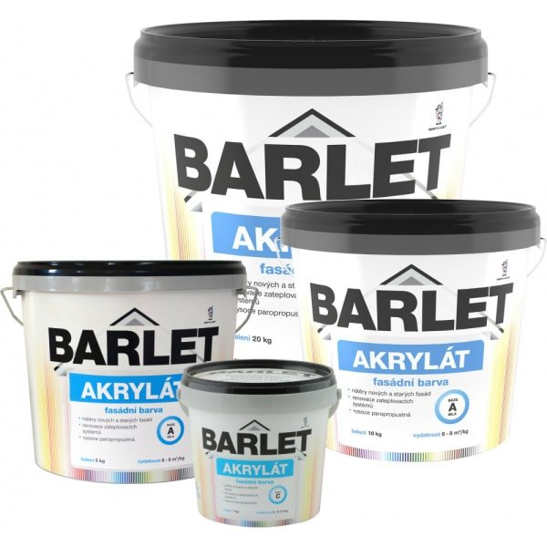 Barlet Akrylátová fasádní barva Plus, 0100 - bílá 10kg - 10kg