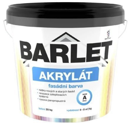 BARLET V 4013 fasádna akrylátová farba, biela 1 kg - 1 kg