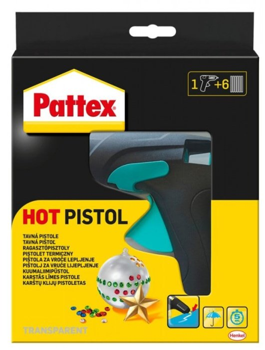 PATTEX Hobby Hot tavná pištoľ, pištoľ na lepiace tavné patróny 1ks - pištoľ