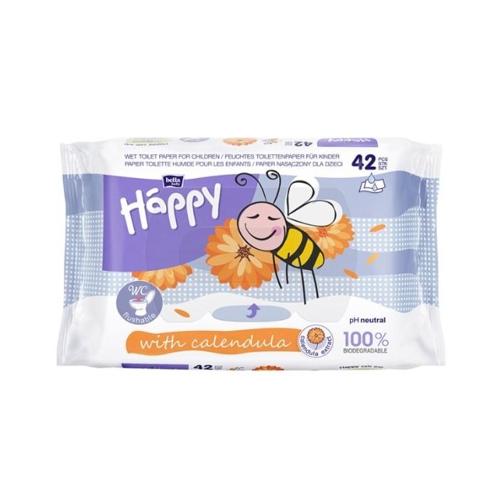 Bella Happy detský vlhčený toaletný papier s nechtíkom 42 ks