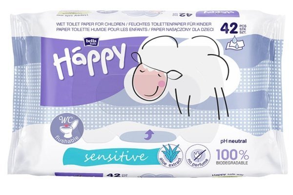 Bella Happy detský vlhčený toaletný papier Sensitive 42 ks