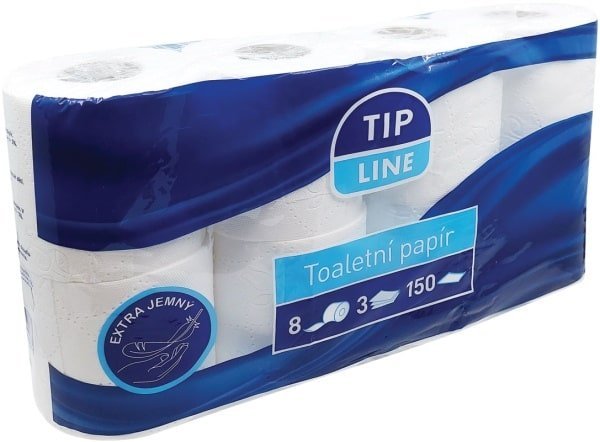 Tip Line jemný toaletný papier 3-vrstvový 8 ks