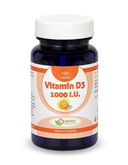 Vitamín D3 1000 I.U. tablety, výživový doplnok 100 ks
