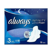 ALWAYS Infinity Night, dámske vložky 10 ks