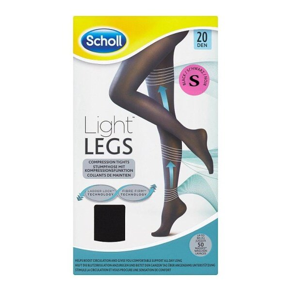Scholl Light Legs Kompresné pančuchové nohavice čierne 20 DEN, S, 1 ks - čierne S