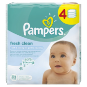 Pampers Fresh Clean, detské vlhčené utierky 4x64ks