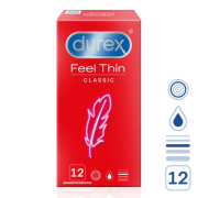 Durex Feel Thin Classic kondómy 12 ks
