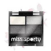MISS SPORTY Studio Color Quattro Eyeshadow, paletka očných tieňov 404 Smoky Black, 1ks