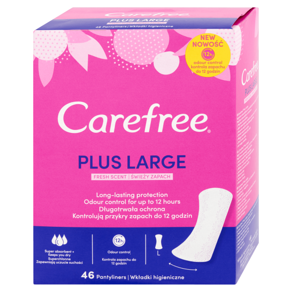 CAREFREE Plus Large, slipové vložky s ľahkou vôňou 46 ks