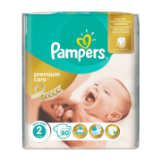 PAMPERS Premium Care 2, Najhebkejšie jednorázové plienky pre deti, od 3kg do 6kg, 80ks