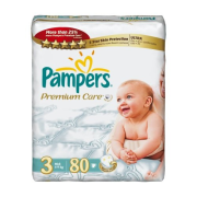 PAMPERS Premium Care Jumbo Pack 3, Najhebkejšie jednorázové plieky pre deti, od 4kg do 9kg, 80ks