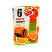 Vonné čajové sviečky Orange, s vôňou pomaranča 6 ks