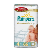 PAMPERS Premium Care JumboPack 4, Najhebkejšie jednorázové plienky pre deti, od 7kg do 14kg, 66ks