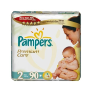 PAMPERS Premium Care Jumbo Pack 2, Najhebkejšie jednorázové plienky pre deti, od 3kg do 6kg, 90ks