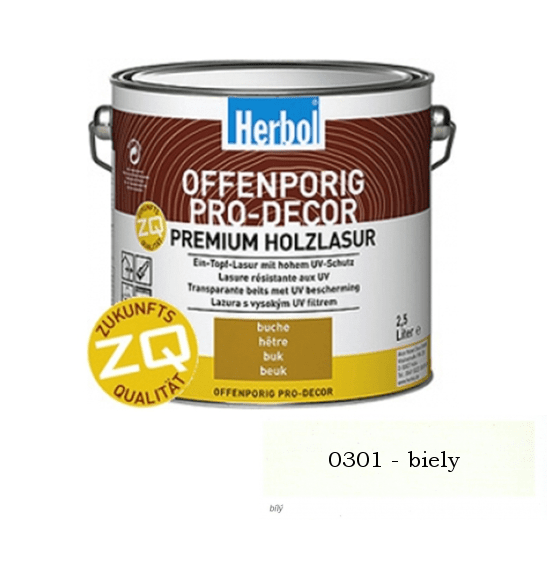 Herbol Offenporig Pro Decor ZQ biela 2,5 l - biela