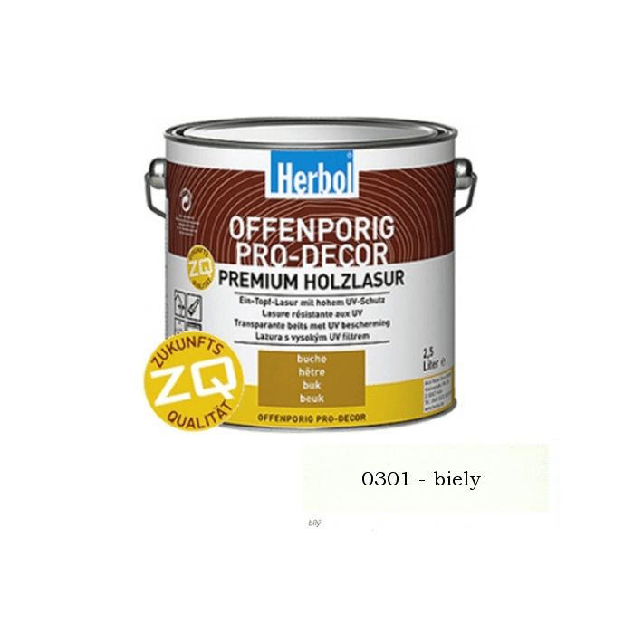 Herbol Offenporig Pro Decor ZQ biela 2,5 l