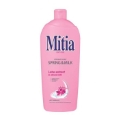 Mitia tekuté mydlo Spring & Milk, lotos a mandľové mlieko - náhradná náplň 1l
