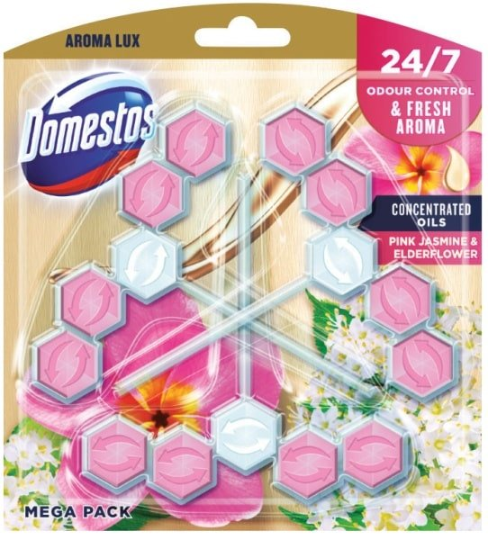 Domestos WC blok Aroma Lux Pink Jasmine & Elderflower 3 x 55 g