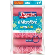 Spontex Microfibre Mosaik pink utierky z mikrovlákna 6 ks