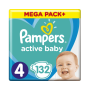 PAMPERS Active Baby Mega Pack 4, plienky 132ks