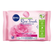 NIVEA Rose Touch micelárne čistiace pleťové obrúsky 25 ks