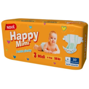 HAPPY MIMI 3 Midi, Plienky pre deti od 4 do 9kg 56ks