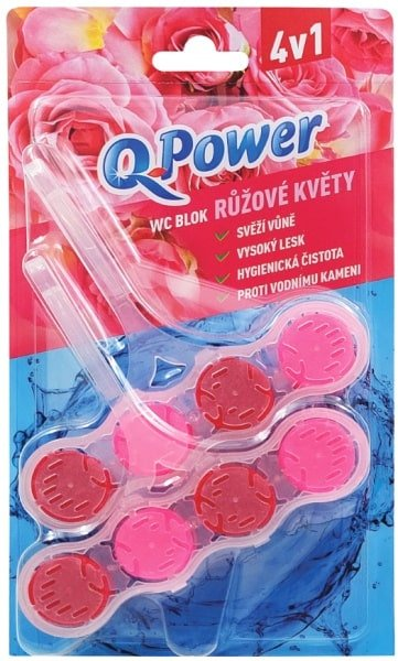 Q Power WC blok Ružové kvety 2 ks