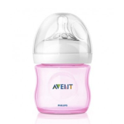 AVENT Natural, dojčenská plastová fľaša ružová (od 0+) 125ml