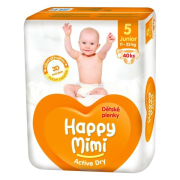 Happy Mimi 5 Active Dry Junior, plienky pre deti 11 - 25kg, 40ks