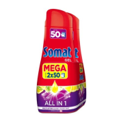 SOMAT All in 1 MEGA, tekutý prípravok do umývačky riadu 2 x 900 ml