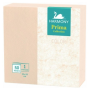 HARMONY Prima Papierové servítky svetlooranžové, 1-vrstvové, 50ks