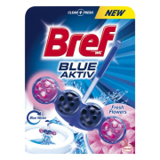 BREF WC Blue Aktiv Fresh Flower, čistiaci wc prípravok s vôňou kvetov 50g