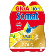 Somat Gold Gel Anti-grease Lemon, gél do umývačky riadu 2 x 990 ml