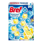 BREF Perfume Switch Marine & Citrus, tuhý wc blok s vôňou citrusov a mora 3 x 50g