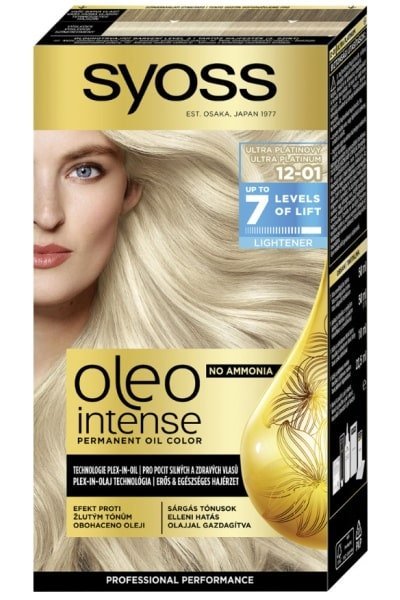 Syoss Oleo Intense farba na vlasy 12-01 Ultra platinový 50 ml - 12.01