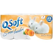 Q-Soft toaletný papier s vôňou broskýň 3-vrstvový 8 ks
